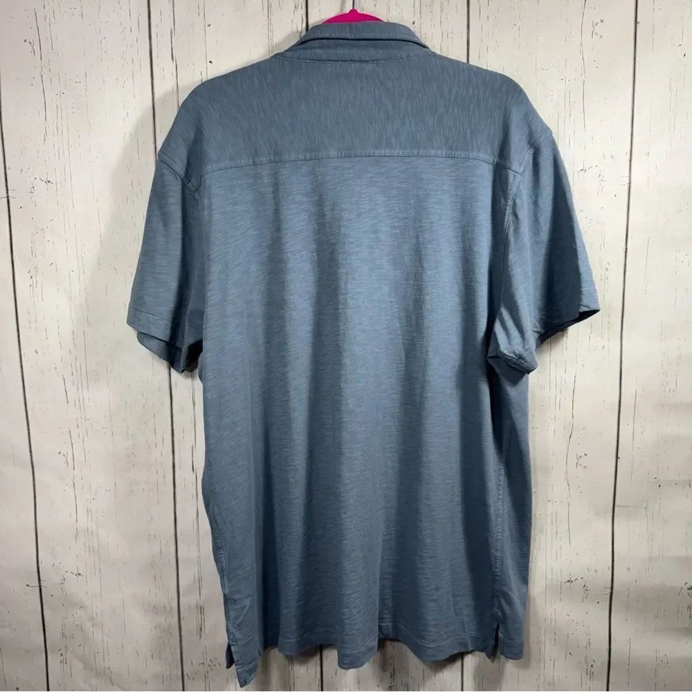 J.Crew Blue Garment Dyed Slub Cotton Knit Button Front Shirt XXL Coastal Casual - Picture 10 of 13